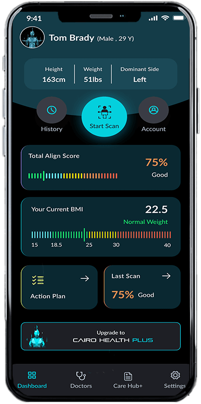 CAIRO HEALTH app Mobile Dashboard